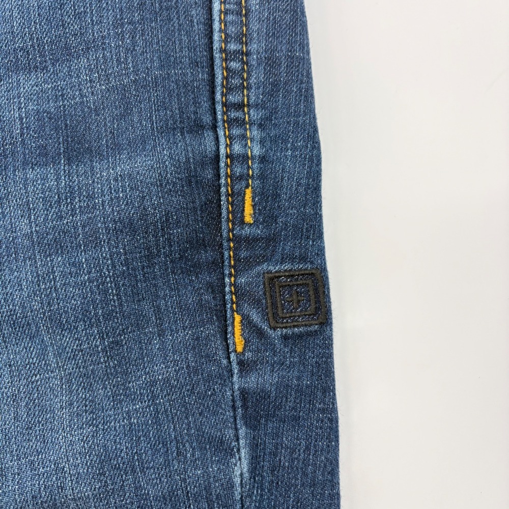 5.11 Tactical Defender-Flex Jean Regular Fit Stretch Dark Wash EDC Utility 30x28 - Picture 4 of 12